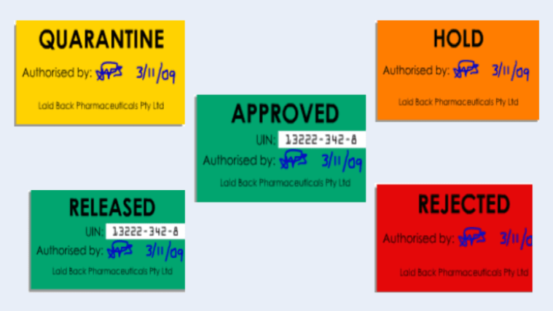 Warehouse status labels